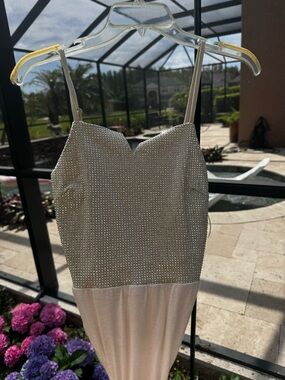 Elegant Ivory Beaded Spaghetti Strap Bodysuit
